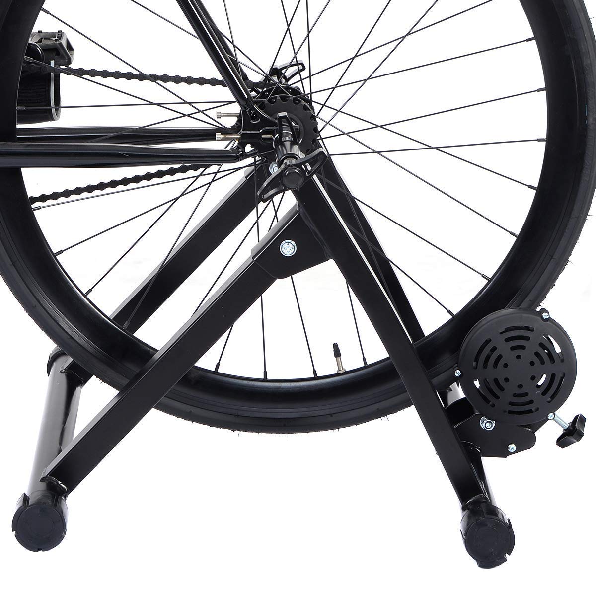 COSTWAY Rullo per Allenamento Bici, Addestramento Bicicletta a Casa, Pieghevole e Regolabile, Carica Max 150kg, Nero