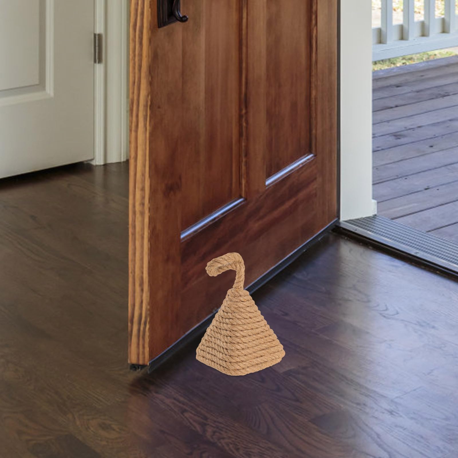 Fermaporta a Sfera, Fermaporta in Corda Intrecciata, Cotone e Lino, Palla in Cemento, Antiurto, Decorativo, per Casa e Camere da Letto