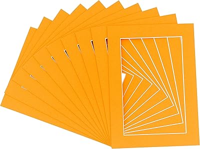 11x14 Mat for 8.5x11 Photo - Precut Orange Picture Matboard for Frames Measuring 11 x 14 Inches - Bevel Cut Matte to Display Art Measuring 8.5 x 11 Inches - Acid Free ONE MAT