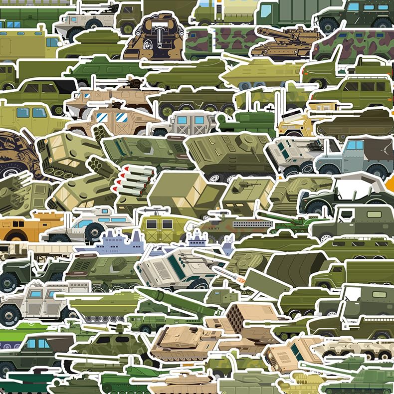 100 Pcs Military Car Stickers for Water Bottle,Phone,Guitar,Laptop,Skateboard,Luggage,Military Fans Nordic Style Stickers Waterproof Vinyl,Graffiti Decorate for Teens Girls Boys Child Motivate Gift