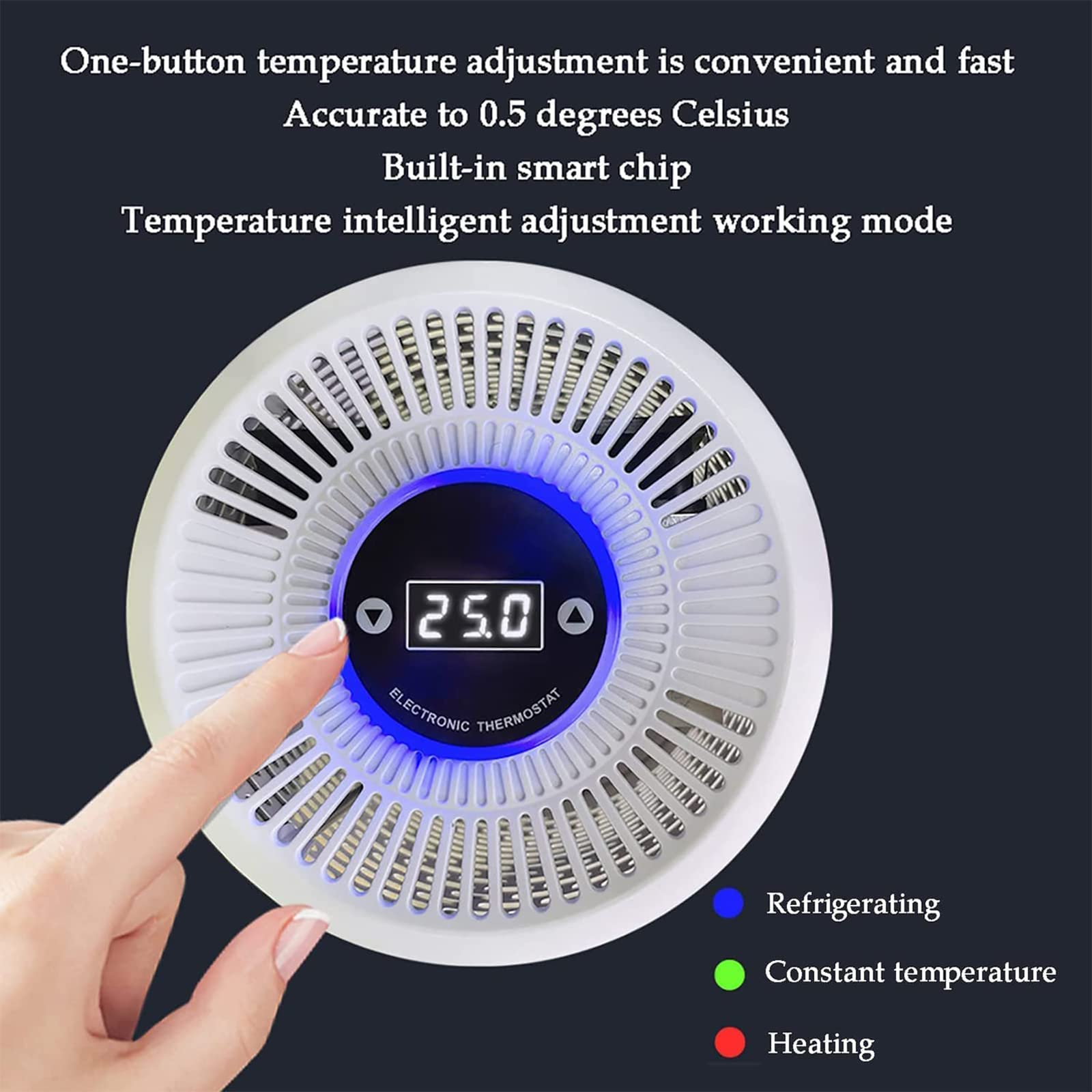 Termostato refrigeratore per acquario, 30 l, con display a LED, ventola di raffreddamento integrata, controllo automatico della temperatura, per soggiorno familiare