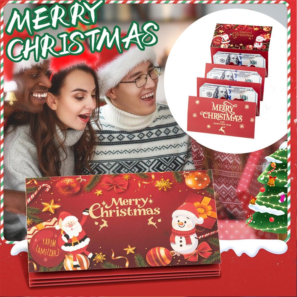 Soporte para dinero de Navidad o tarjetas de regalo con sobres, 6 ranuras para tarjetas de regalo de Navidad, regalos de dinero en efectivo de Navidad, sobre sorpresa de cenizas, para suministros de