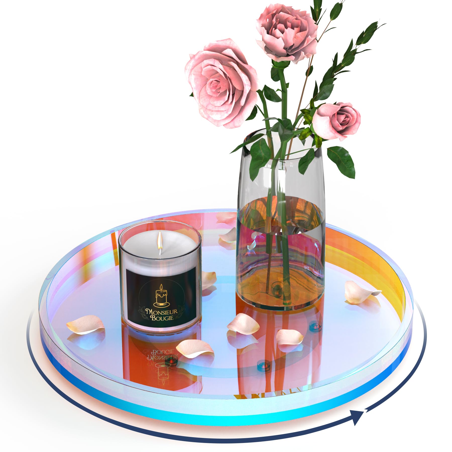 Lazy Susan avec base rotative 360 et plateau antidérapant compact