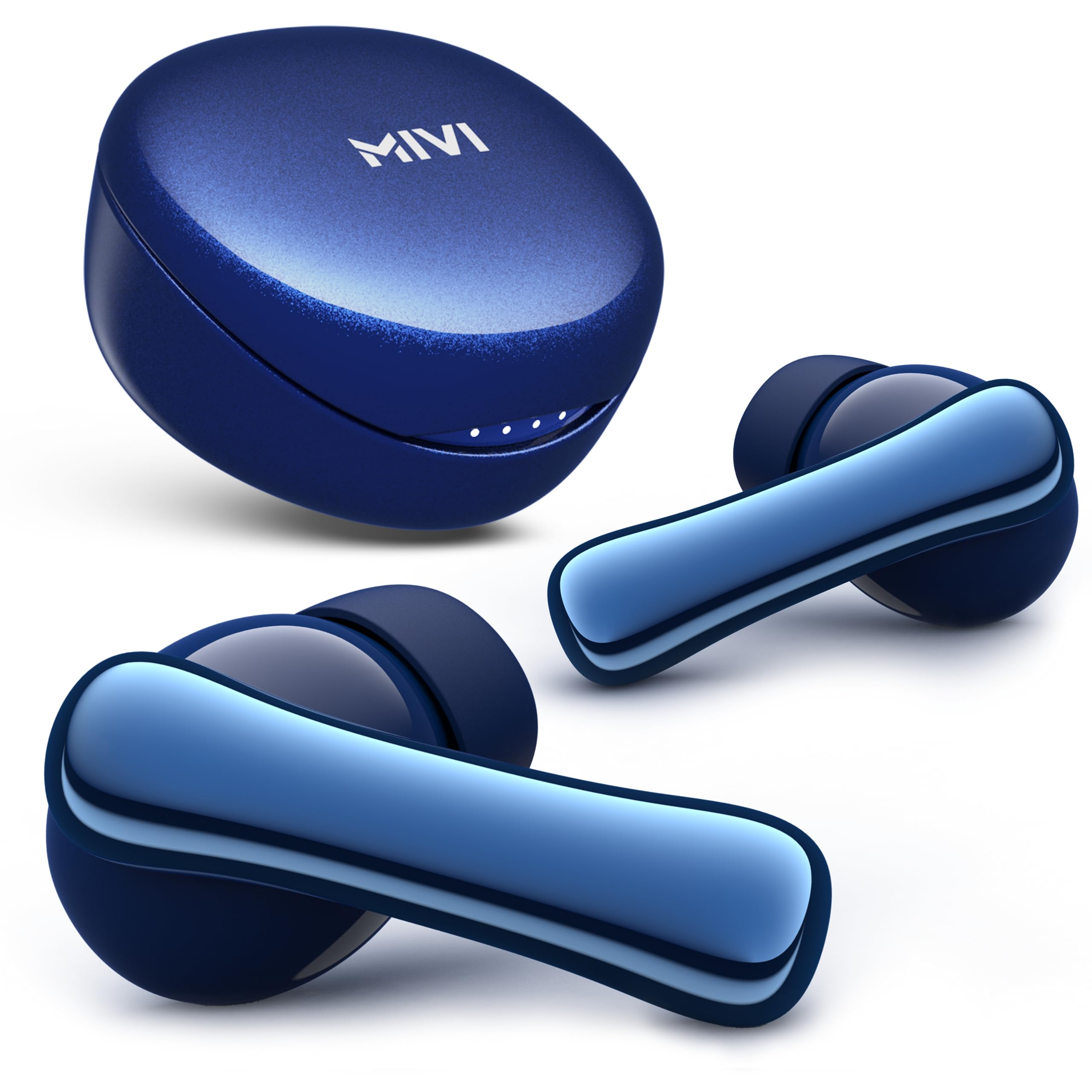 Mivi DuoPods A850 AI-ENC TWS with HDCalls Technology,13mm Rich Bass Drivers,50Hrs Playtime,Low Latency Gaming,Type C Fast Charging,Clear Audio Quality,Made in India Earbuds- Jazzy Blue