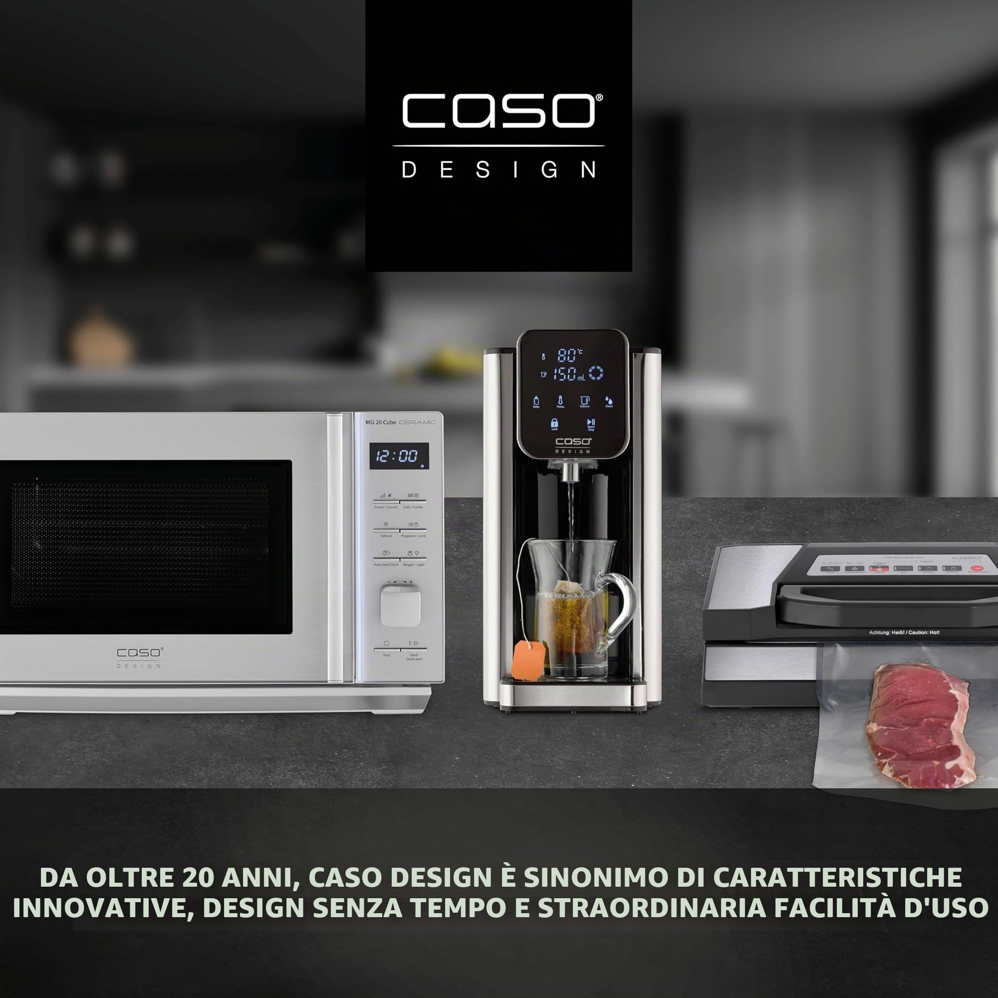 CASO IceChef compact - Macchina del ghiaccio autopulente, macchina per il ghiaccio con serbatoio da 1L, ideale per casa e cucina, produce ghiaccio in 6 minuti, fino a 12 kg in 24 ore, nero