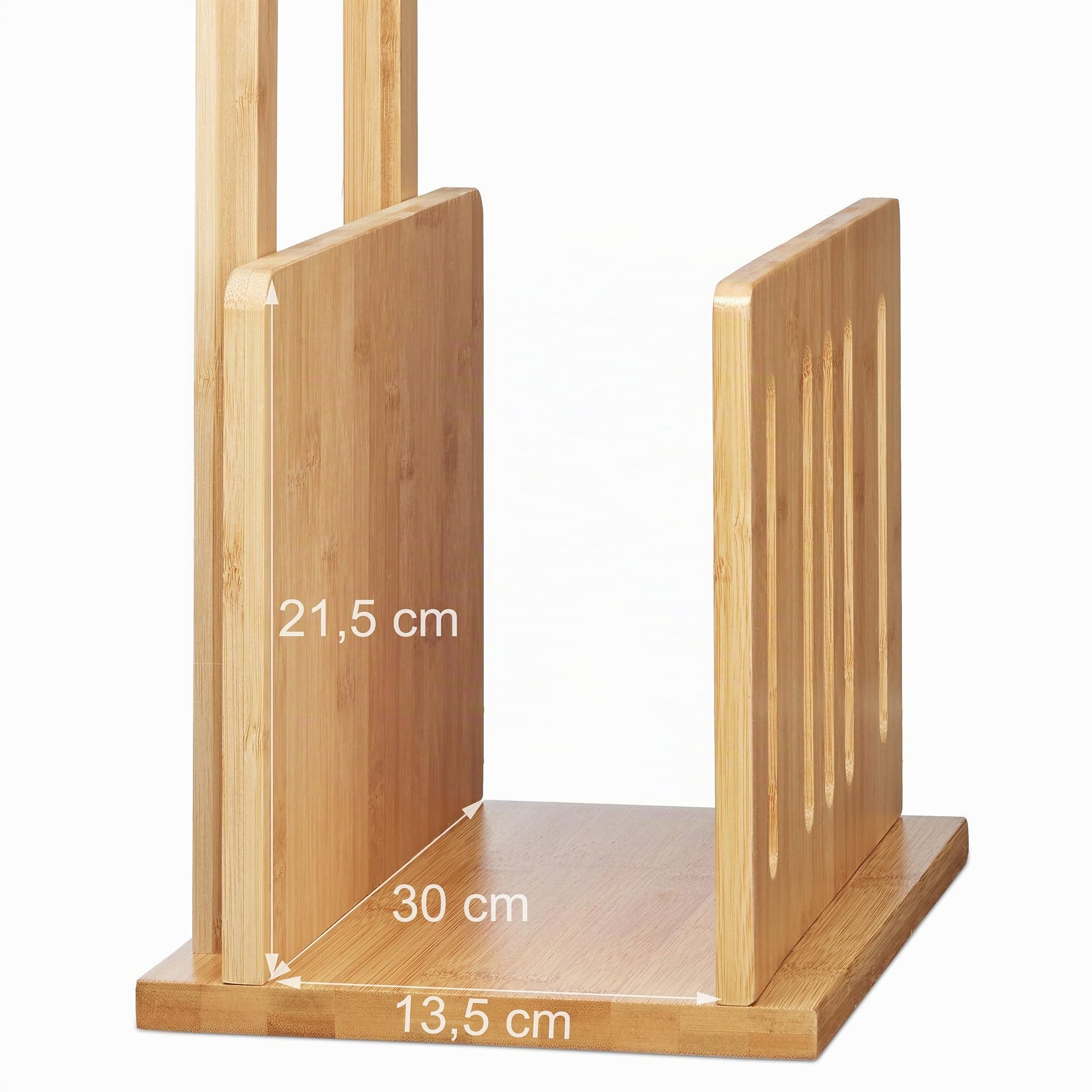 Relaxdays Soporte de papel higiénico con sitio para periódicos, bambú, conjunto de pie, revistero, 81,5 x 30,5 x 21 cm, natural
