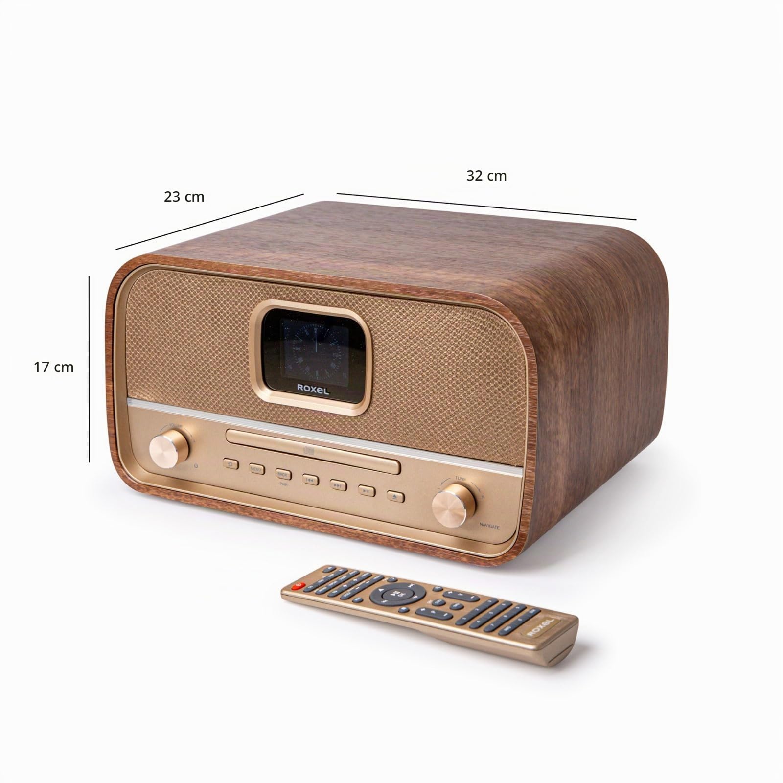 Radio De Poche Roxel RDR-10 DAB/DAB+ FM – Batterie 1200 MAh, 10h D’autonomie, Double Alarme, 20 Présélections, écran LED Couleur