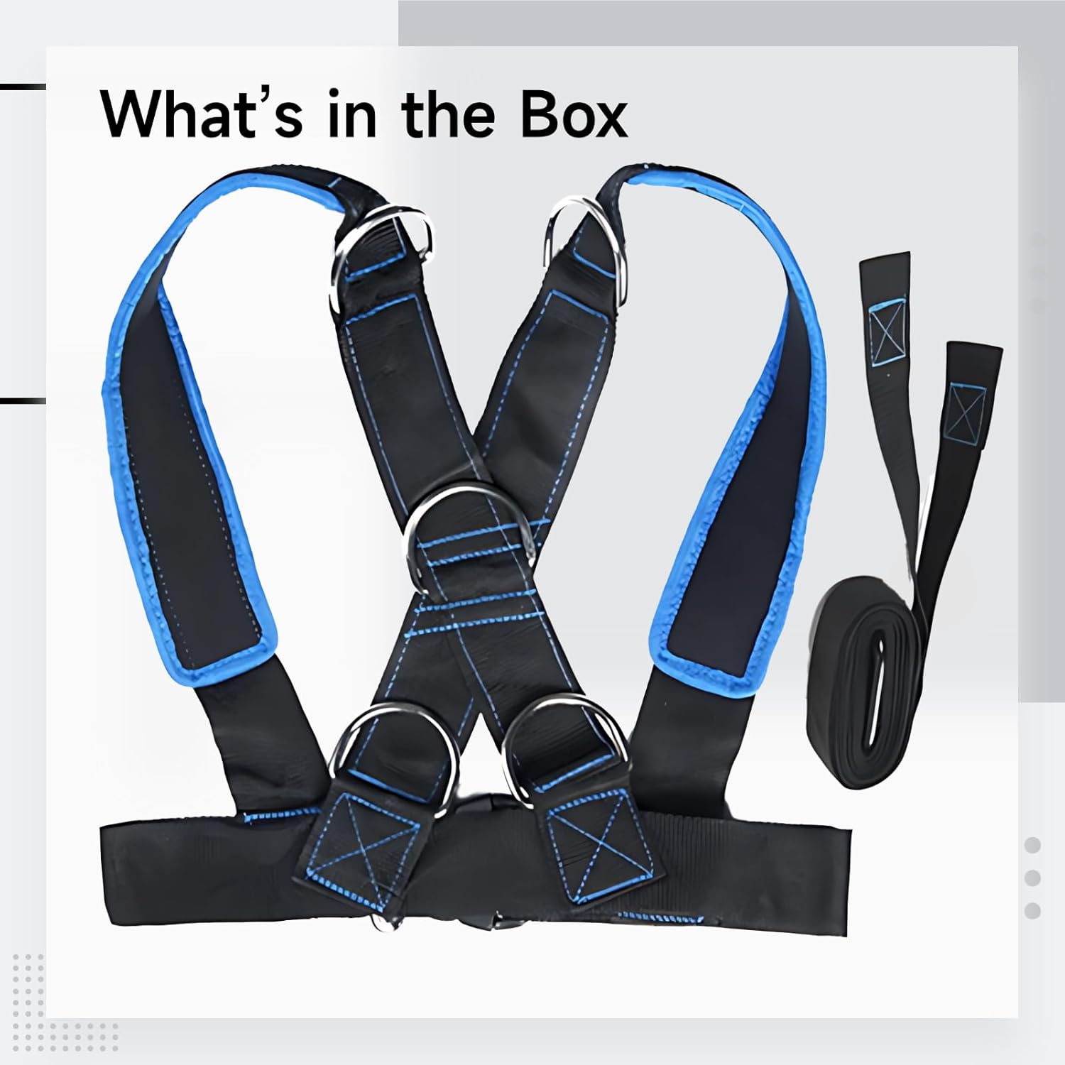Workout Training Sled Harness With Adjustable Waist, Y-Shape Strap, 62.5 In Towing Strap, Five D-Rings, Core Strength Training