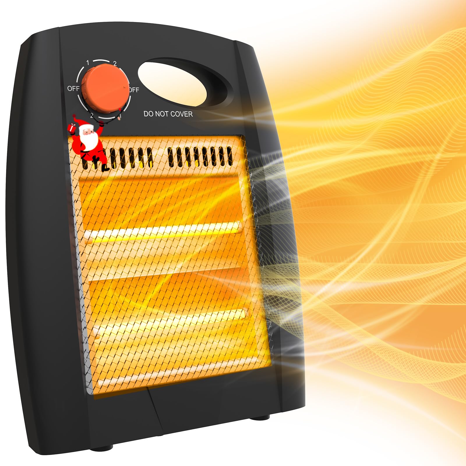 tectake Outdoor Heaters for Patio, Infrared Space Heater with 2 Heat Settings, Quiet and Light without Fan, Overheat & Tip-Over Protection, Portable Radiant Quartz Heater, Outdoor Indoor Use