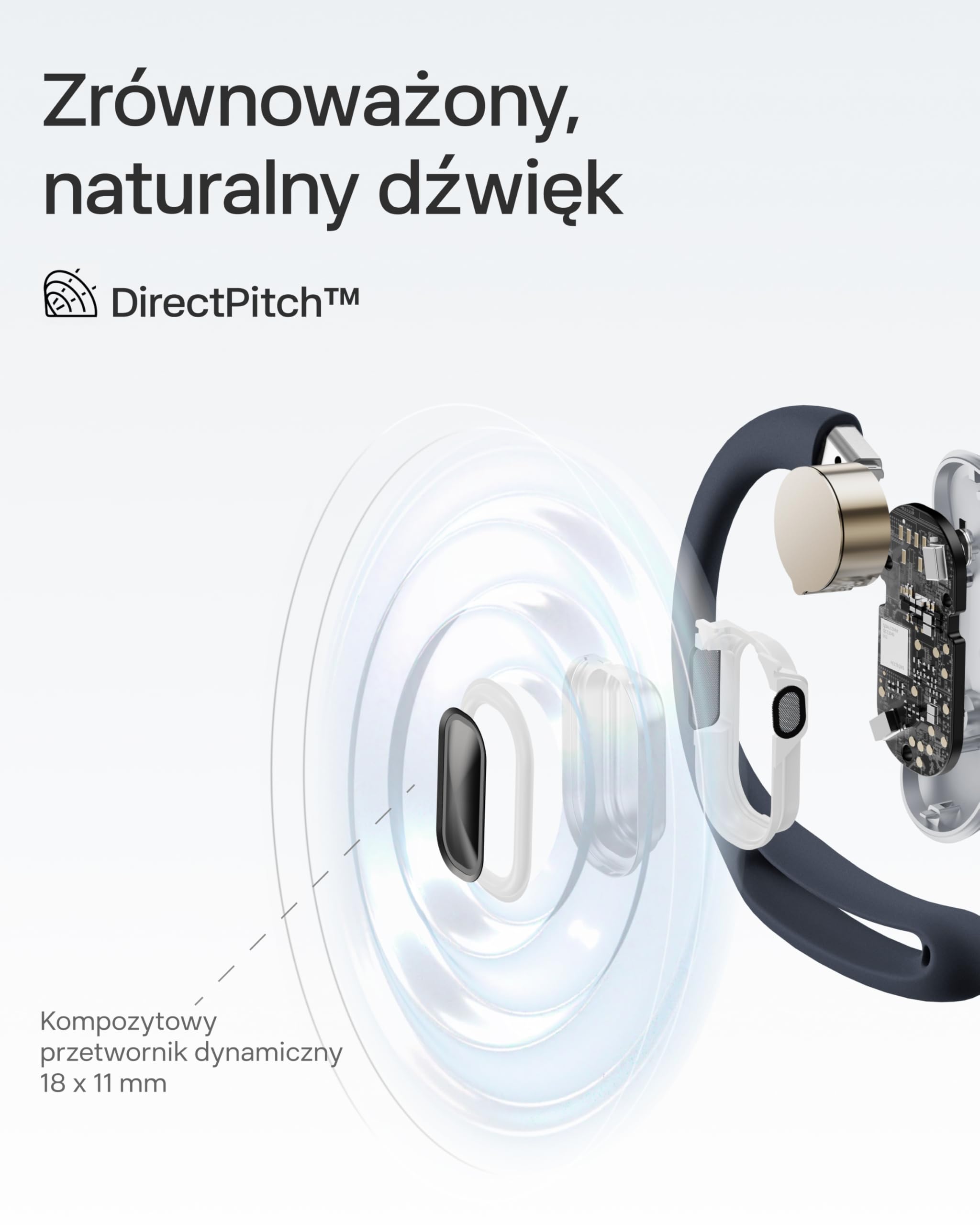 Shokz OpenFit Air słuchawki open-ear, szybkie ładowanie, Czarne | True Wireless, 28h baterii, IP54, szybkie ładowanie, mikrofon, z etui, do treningu i codziennego użytku