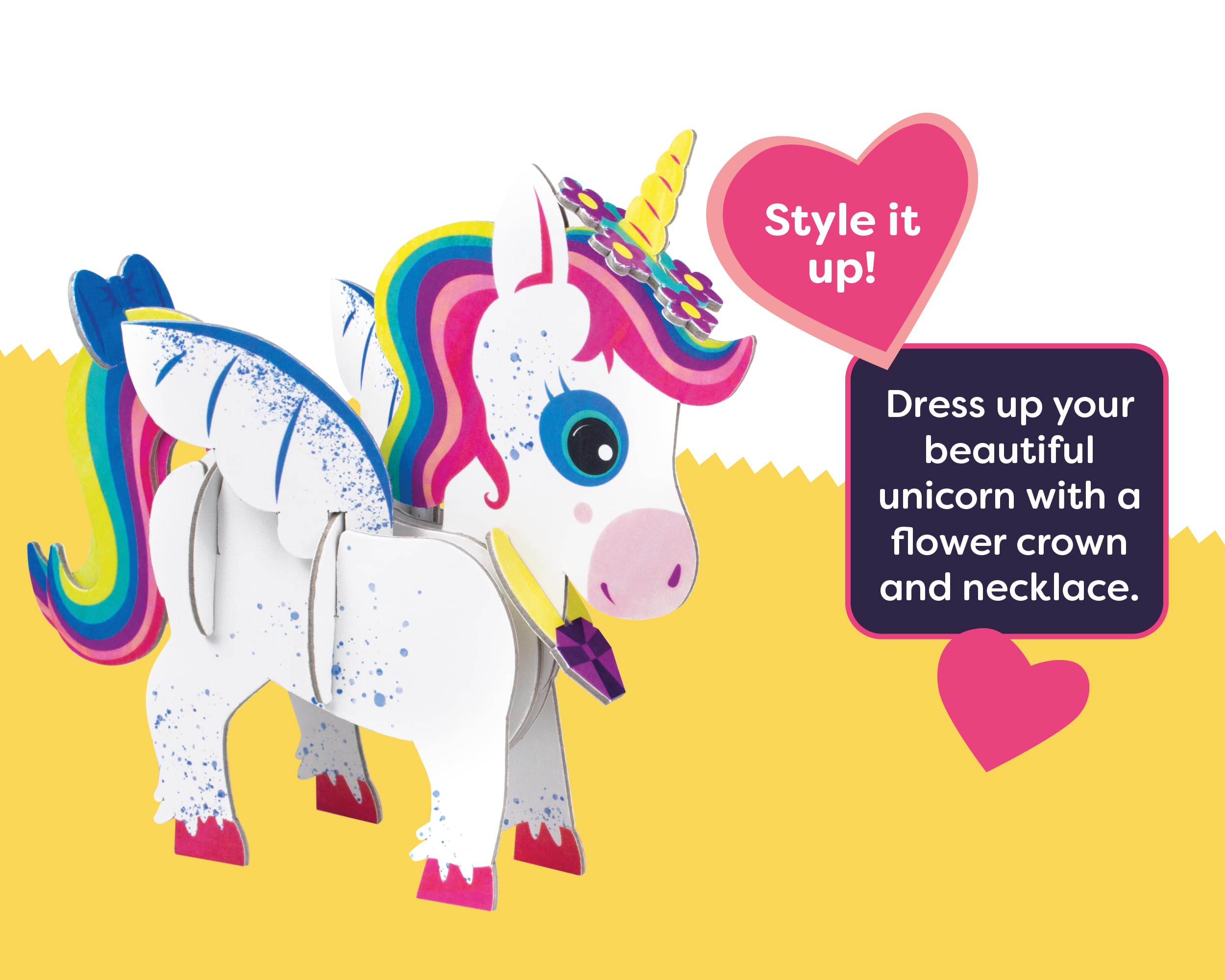 Build Your Own Magical Unicorn - Comes with Accessories and Trinket Chest! - Cardboard Craft Kit - Ages 4+ - Image 3