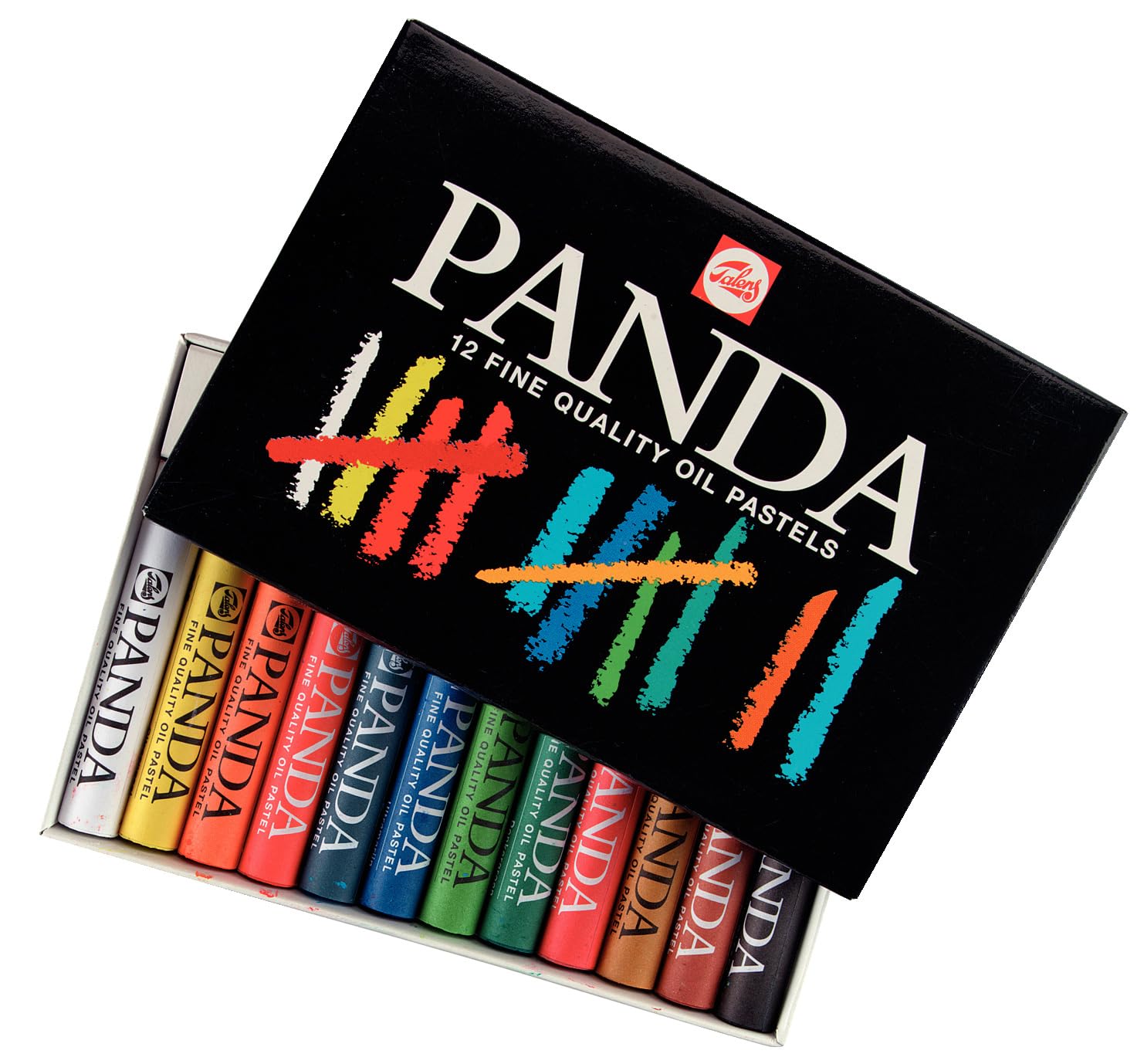 Panda Talens Set de pastels à l'huile 12 couleurs vives texture douce pour enfants
