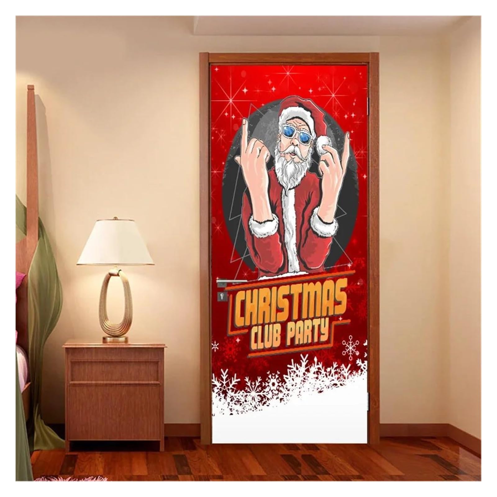 Décoration de Noël pour porte d'enfant et affiche de papier peint