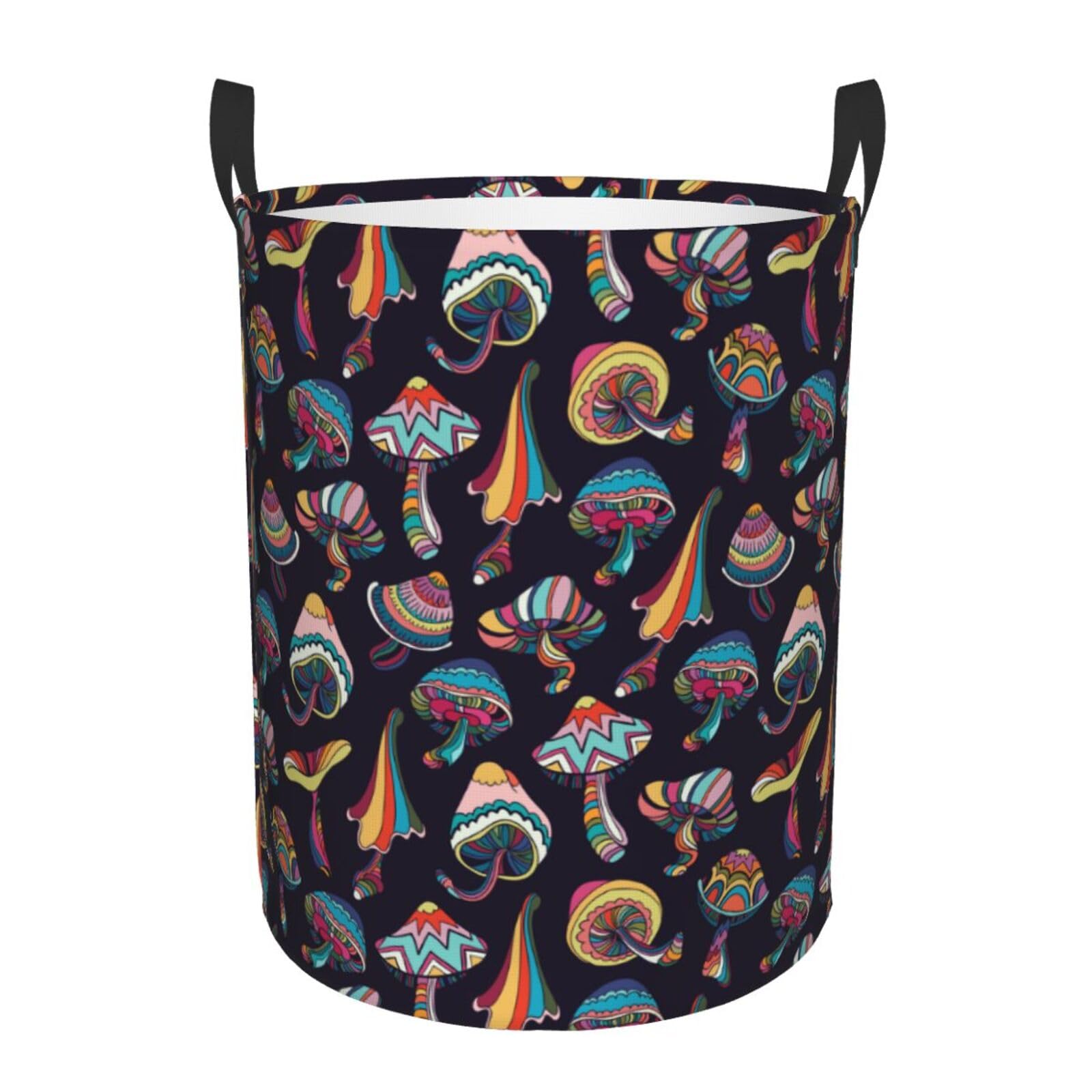 Laundry Basket Colorful Mushrooms Laundry Hamper Waterproof Idea Hampers Large Collapsible Baskets with Handle Suitable for Bedroom Bathroom Utility Room Kitchen