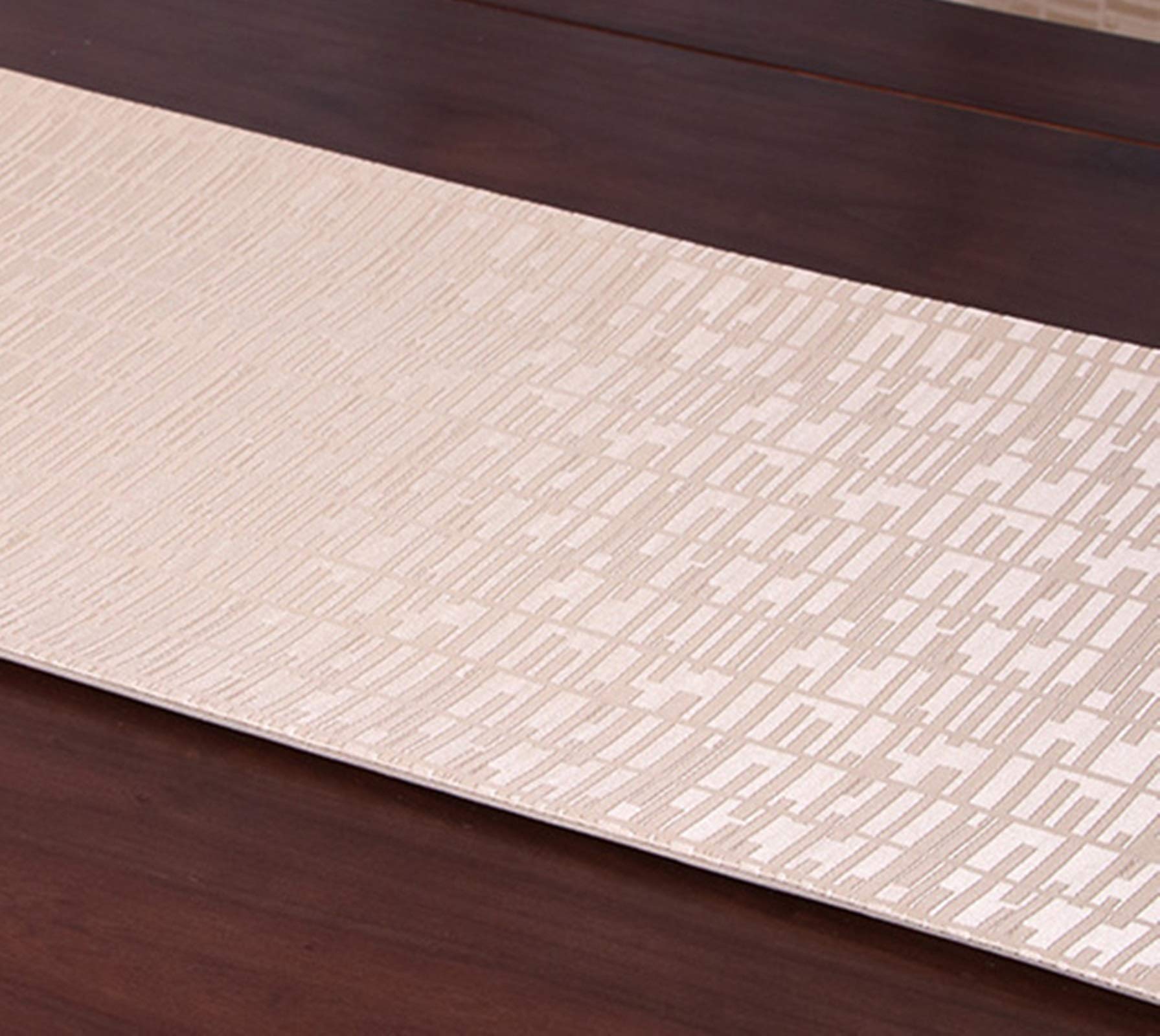 Eleganter Tischläufer Modern, Polyester Tischläufer Abwaschbar Weihnachtlicher Tischläufer Wohnzimmer Modern Leichter Luxusstil Beige 33x210CM