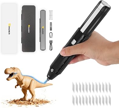 SSimder C1 Cordless Ultrasonic Cutter - 40kHz Wireless Knife for 3D Print Support Removal, Resin & DIY - Auto Tracking, 3000mAh Battery, LED, 3 Modes - Cuts Foam, Acrylic, PCB, Leather