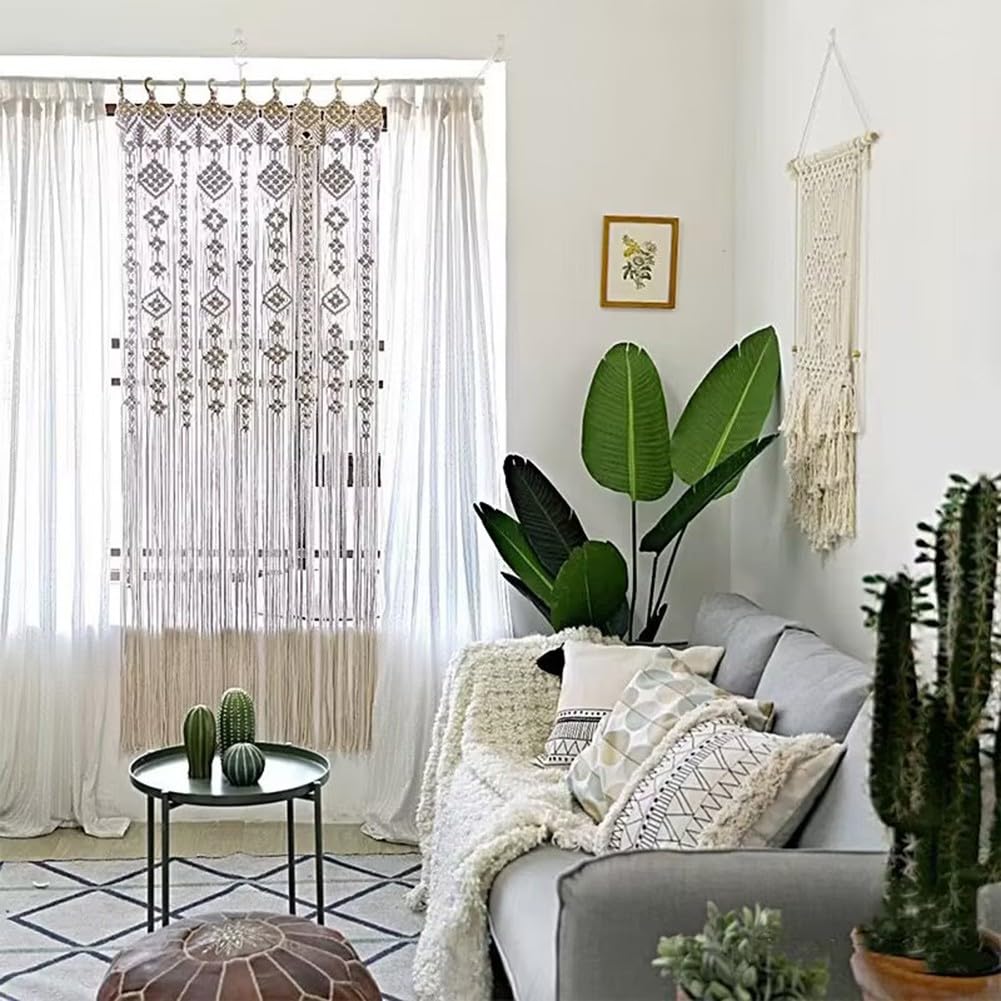 Rideau de porte tissé macramé coton bohème suspendu séparateur de pièce salon