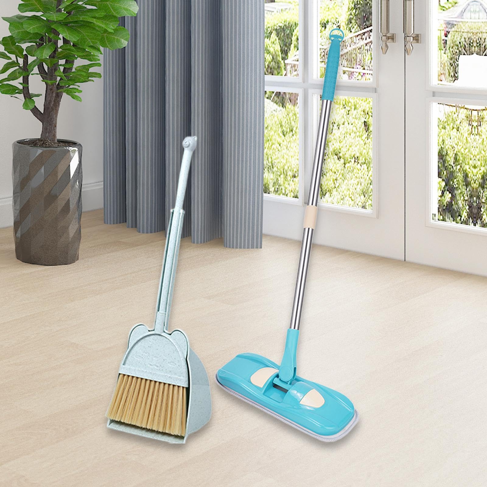 Sharplace Set di Giocattoli per Le Pulizie per Bambini, Set per I più Piccoli, Regali di Natale, Giochi di Ruolo, Piccolo Set di Aiutanti Domestici per Bambini, Blu