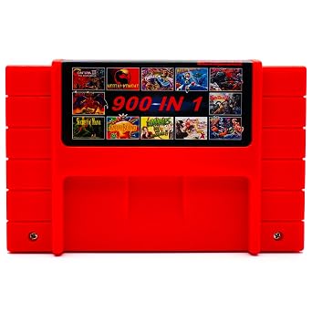 Retrotech Super 900 In 1 Cartridge For SNES Super Nintendo 16Bit Game Console - Red
