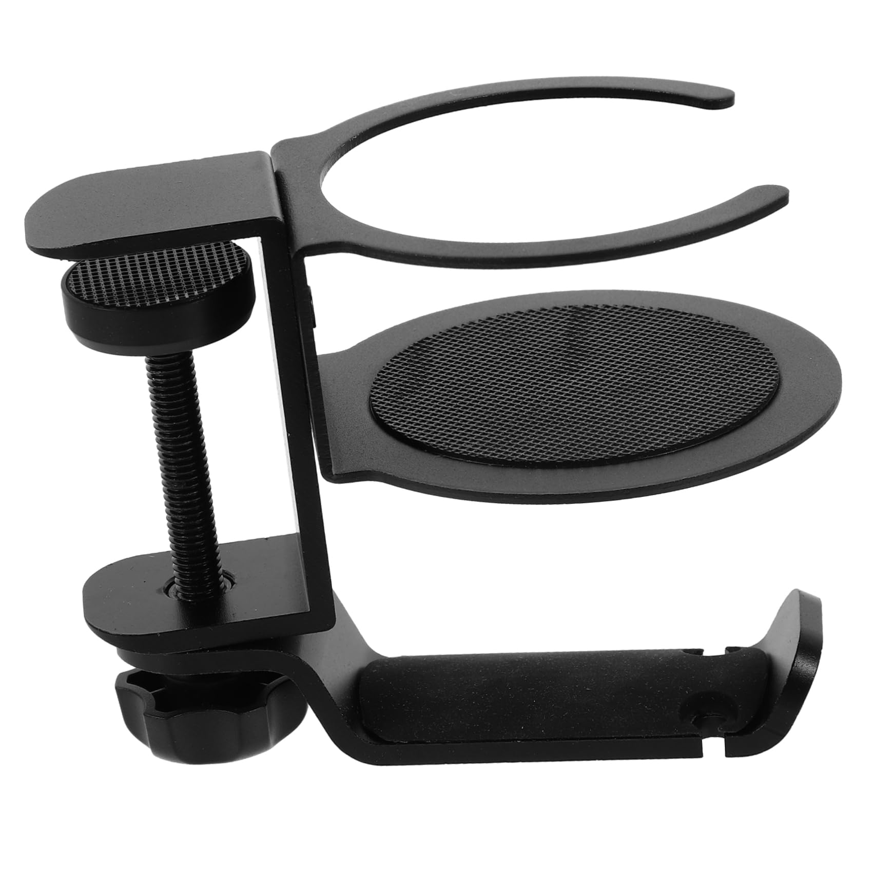 SHOWERORO Colgador De Auriculares Grados Negro para Pc De Soporte para Auriculares Portavasos para Escritorio Accesorios para Pc