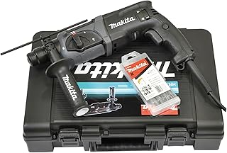 Martillo combinado Makita HR2470BX40 que incluye juego de brocas SDS-PLUS en maletín de transporte, 780 W, 230 V, Black Edition