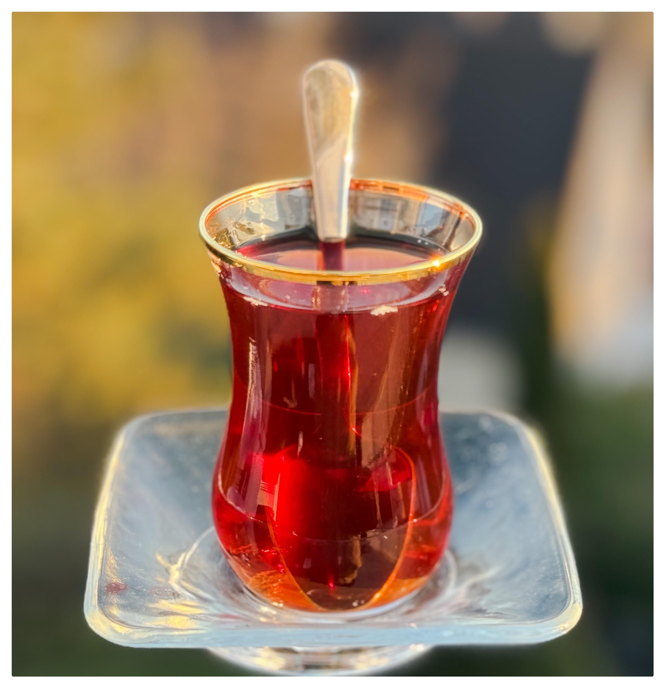 Verre A The Turc Topkapi Lot De 18 Tasses à Thé Turc Galata Sultan, 6 Verres à Thé, 6 Sous- Verres, 6 Cuillères à Café, Ensemble Complet Verre Pour Thé
