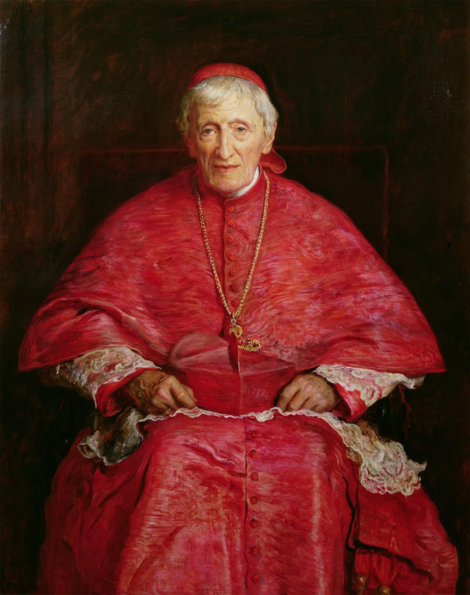 SERENDIPITP Abstract Painting Mural Print Picture Wall Decor Painting Portrait of Cardinal Newman by John Everett Millais Vintage Wall Artwork for Home Decor 60x90cm