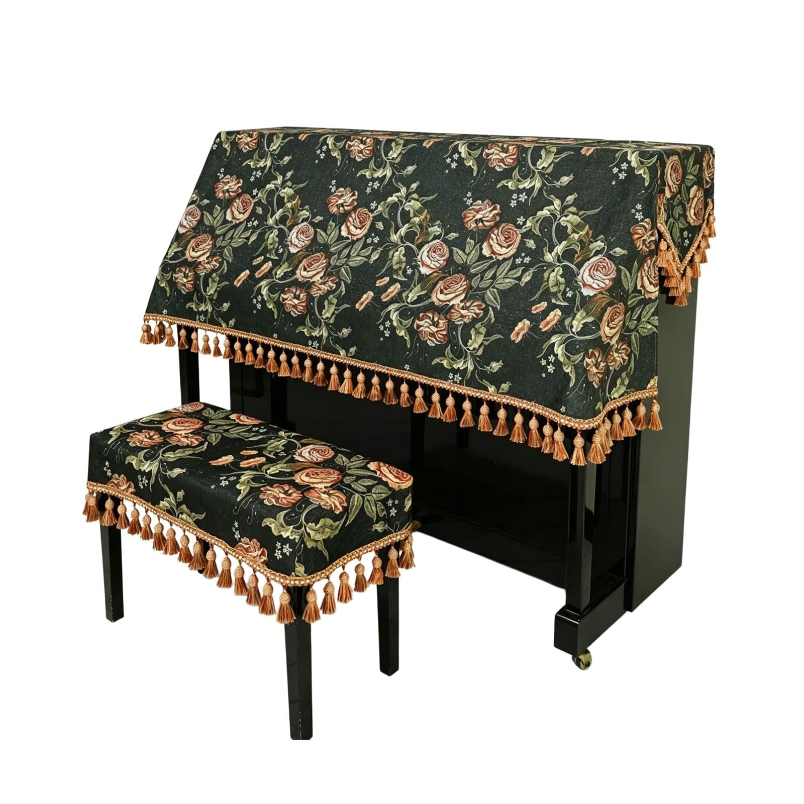 Pokrowiec na pianino, odporny na kurz, zdobiony, pogrubiony(Double Bench Cover)
