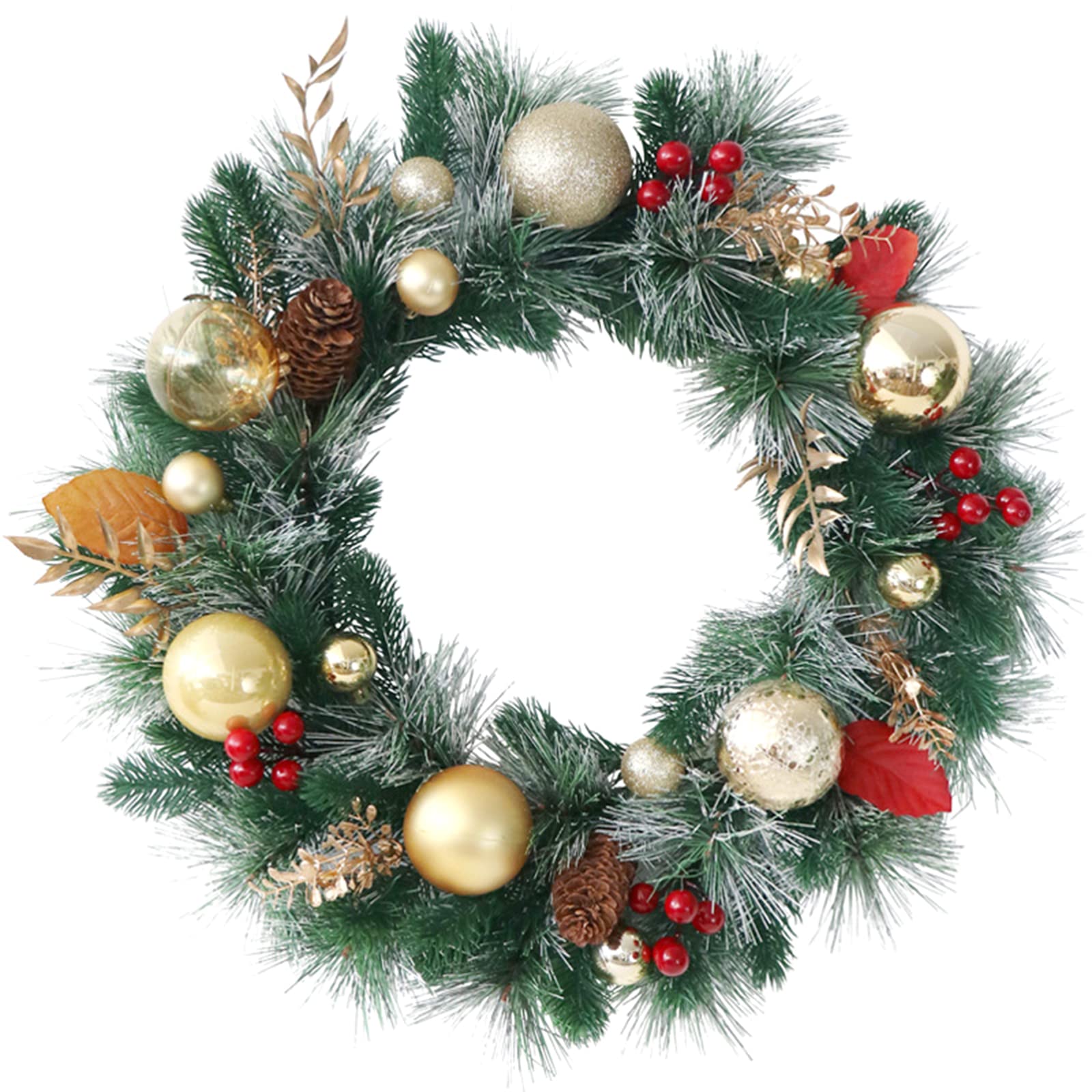Jazuaiao Christmas Wreath Christmas Hanging Sign Front Door Wall Decor Decoration Wreath Pendant Flower Garlands Wreaths for Front Door Outside Pendant Decorations Hanging