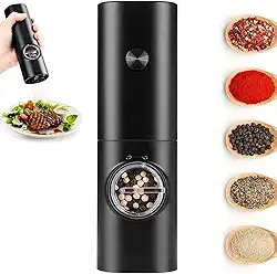 Moedor de Pimenta Elétrico – Moedor de Pimenta Automático, Moedor de Pimenta e Sal, Design em Aço Inoxidável – Ideal para Moer Pimenta, Moedor de Sal Grosso e Especiarias, Moedor de Tempero