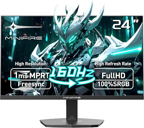 Minifire Gaming Monitor 24 inch, 160 Hz, 1ms, AdaptiveSyn…