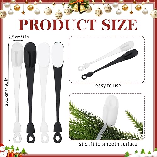 Miniatura 37 de 12 piezas de guirnalda de Navidad para manto de cuerda, organizador de cables para electrodomésticos, organizador autoadhesivo de silicona adhesiva