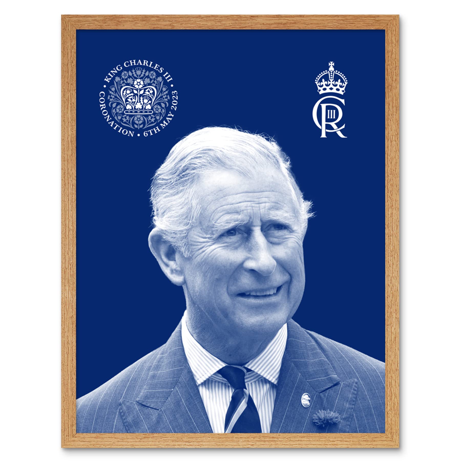 Artery8 King Charles III Coronation Royal Blue Portrait Picture