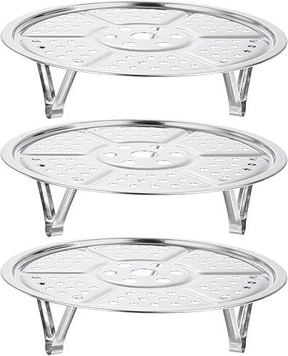 Vista 18 de uxcell Estante de vapor de acero inoxidable con soporte, bandeja de vapor de olla de 10.2 pulgadas para utensilios de cocina a vapor olla a presión