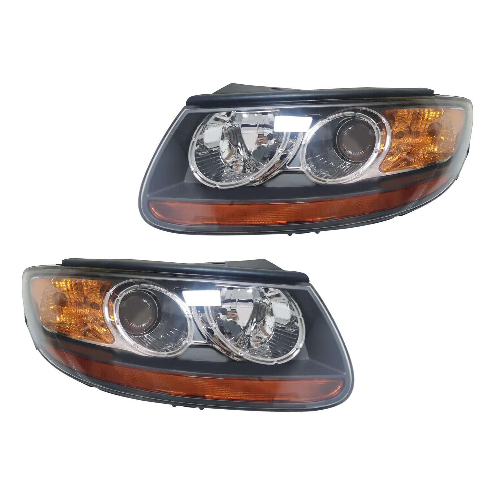 Headlight For Hyundai Santa Fe 2007-2012 Driver Left/Passenger Right Side Halogen Headlamps Headlight Assembly For Hyundai Santa Fe 2007 2008 2009 2010 2011 2012 (Left + Right)