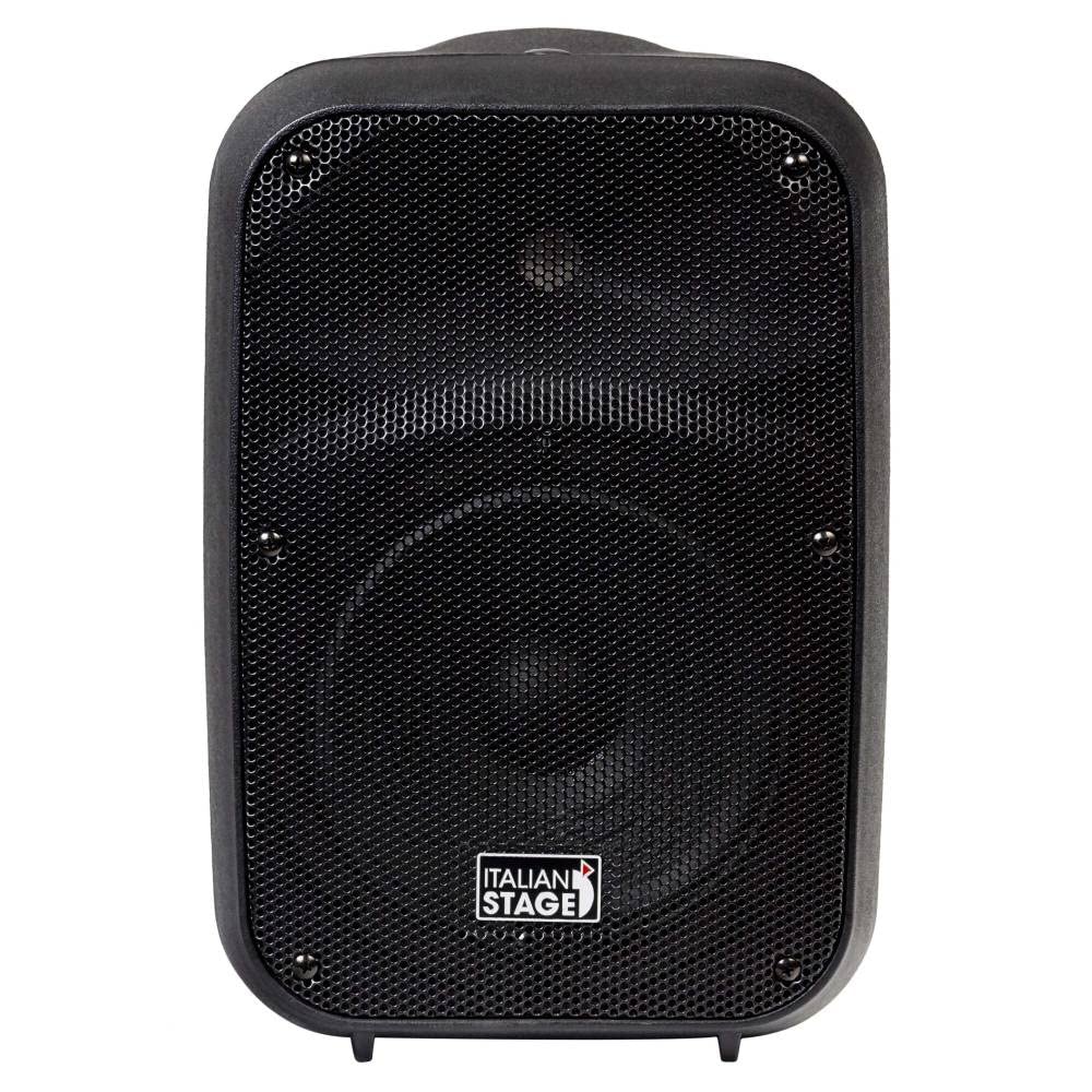 Italian Stage IS FRX08AW - Diffusore Cassa Attiva a batteria, da 60w di picco e cono da 8" con mp3 player, sd card, usb e bluetooth, Nero