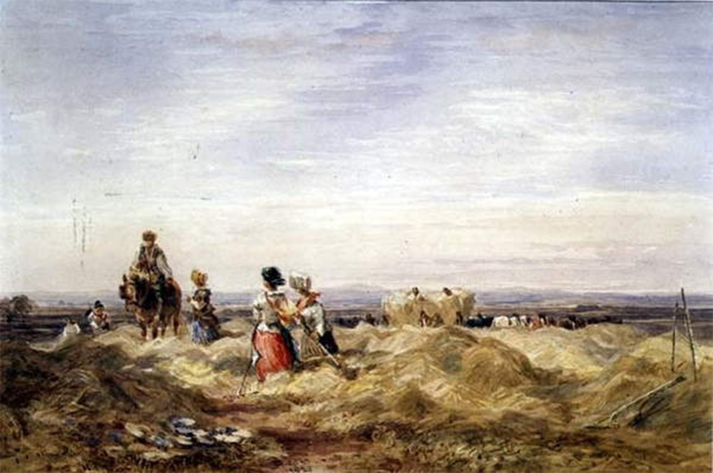 ARTXLXXBN Famous Prints Artwork Pictures Poster Painting Art in the Hayfield by David Cox Artwork Landscape Pictures for Home Decor 60x90cm