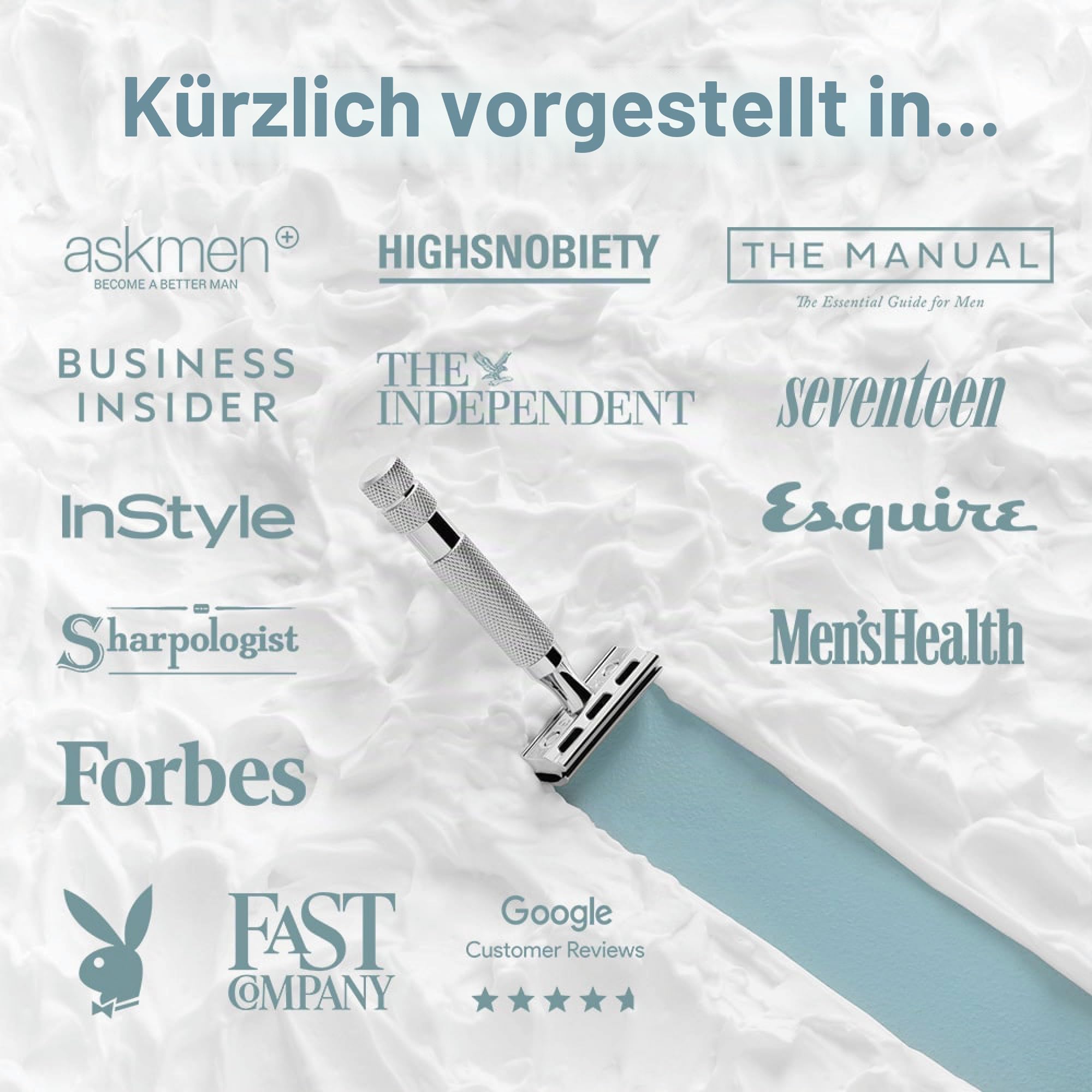 Rockwell T2 | Twist-To-Open (TTO) Doppelschneidiger Sicherheitsrasierer | Vollmetall | inklusive 5 vollständig recycelbaren Edelstahlklingen (Gunmetal Chrom)