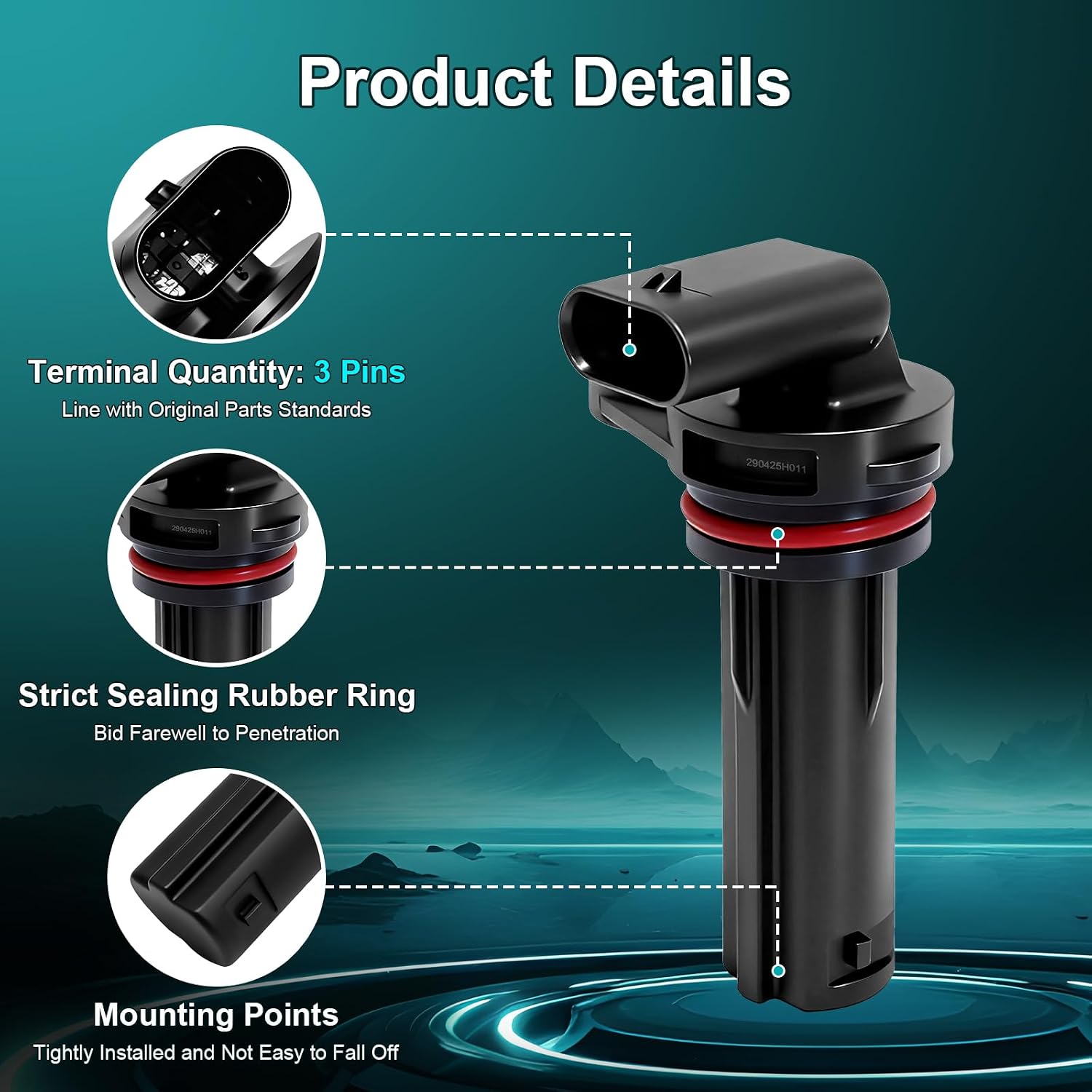 Crankshaft Position Sensor Fits for Chrysler 200 300 Town & Country Dodge Avenger Challenger Charger Durango Grand Caravan Journey Jeep Grand Cherokee Wrangler VV Ram C/V Replaces 5149167AD, 5149167AF