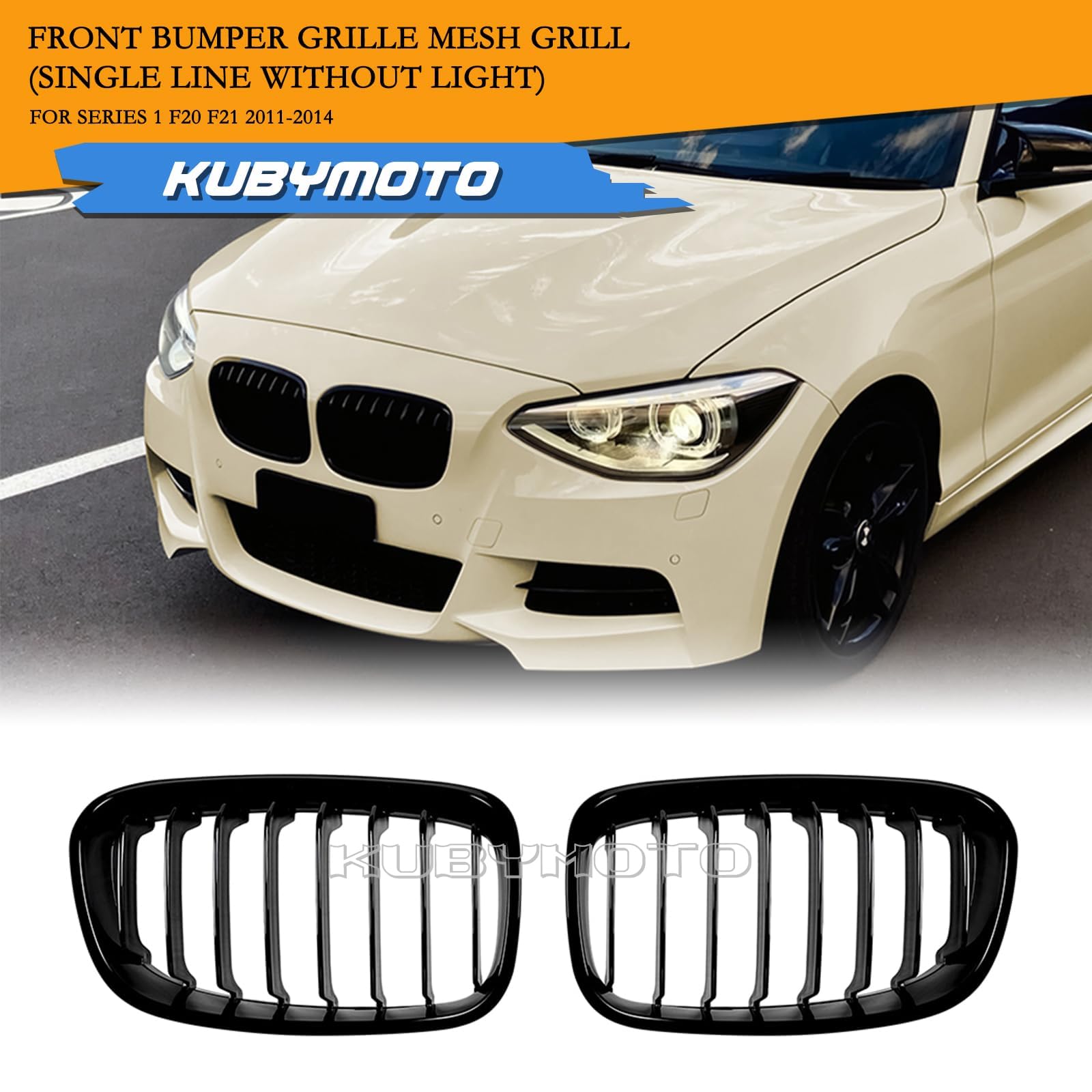 F20 F21 Grille Noire Pour BMW Série 1 F20 F21 114 116 118 120 125 M135 M140 Single Grille 2011 2012 2012 2014 Noir Brillant