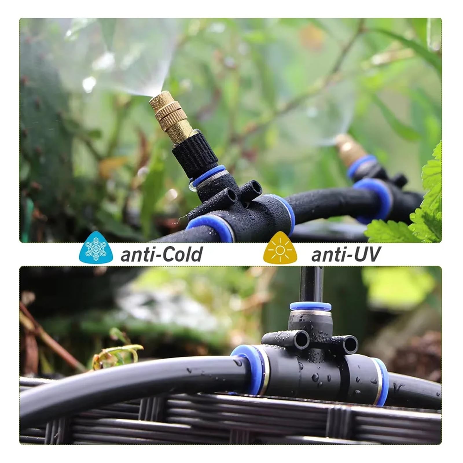 Manguera de jardín de PE negra 10-50 m 6-12 mm for sistema de riego | Tubería de PE resistente a la presión for sistemas de riego de jardines y césped.(OD-6mm,30m-98.4FT)