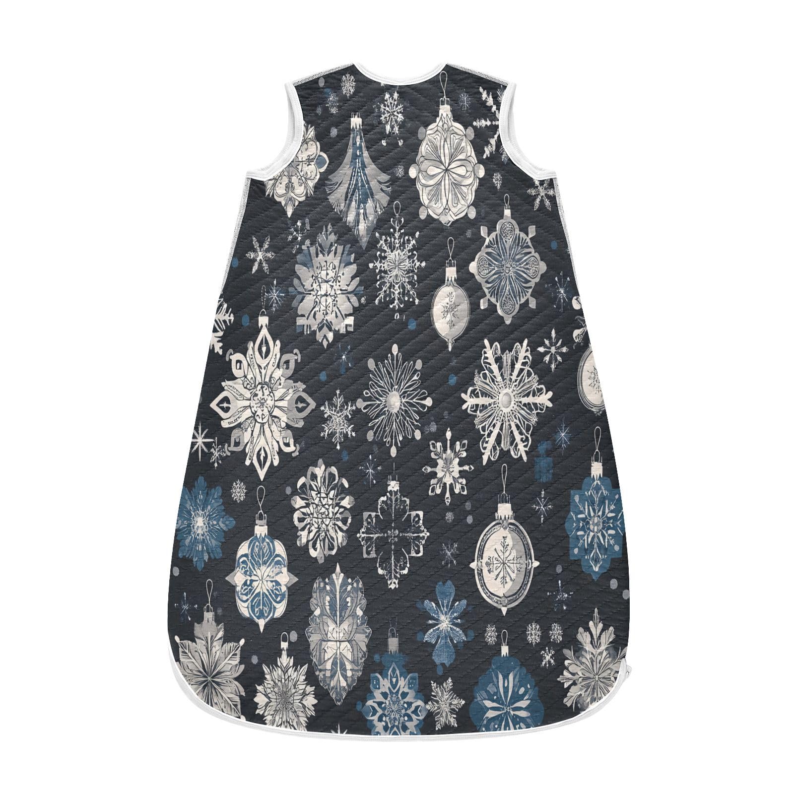 Kigai Christmas Snowflakes Baby Sleep Sack Wearable Blanket Sleeping Bag 2-Way Zipper Soft Swaddle Transition Sack