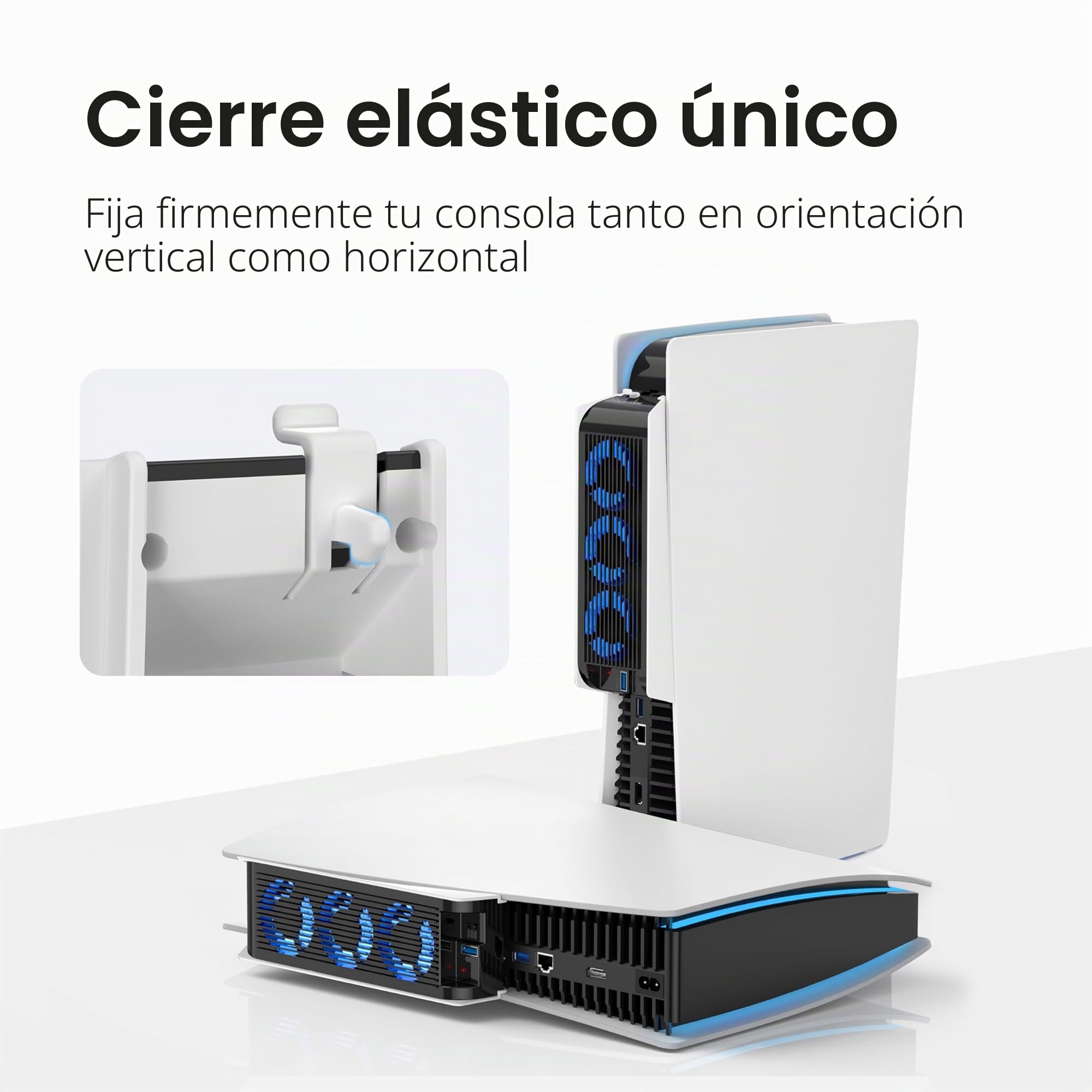 KIWIHOME Ventilador de refrigeración para accesorios PS5, ventilador silencioso actualizado con 3 ventiladores y USB externo para PS5 Digital/Ultra HD Consola, No para PS5 Slim (Blanco)