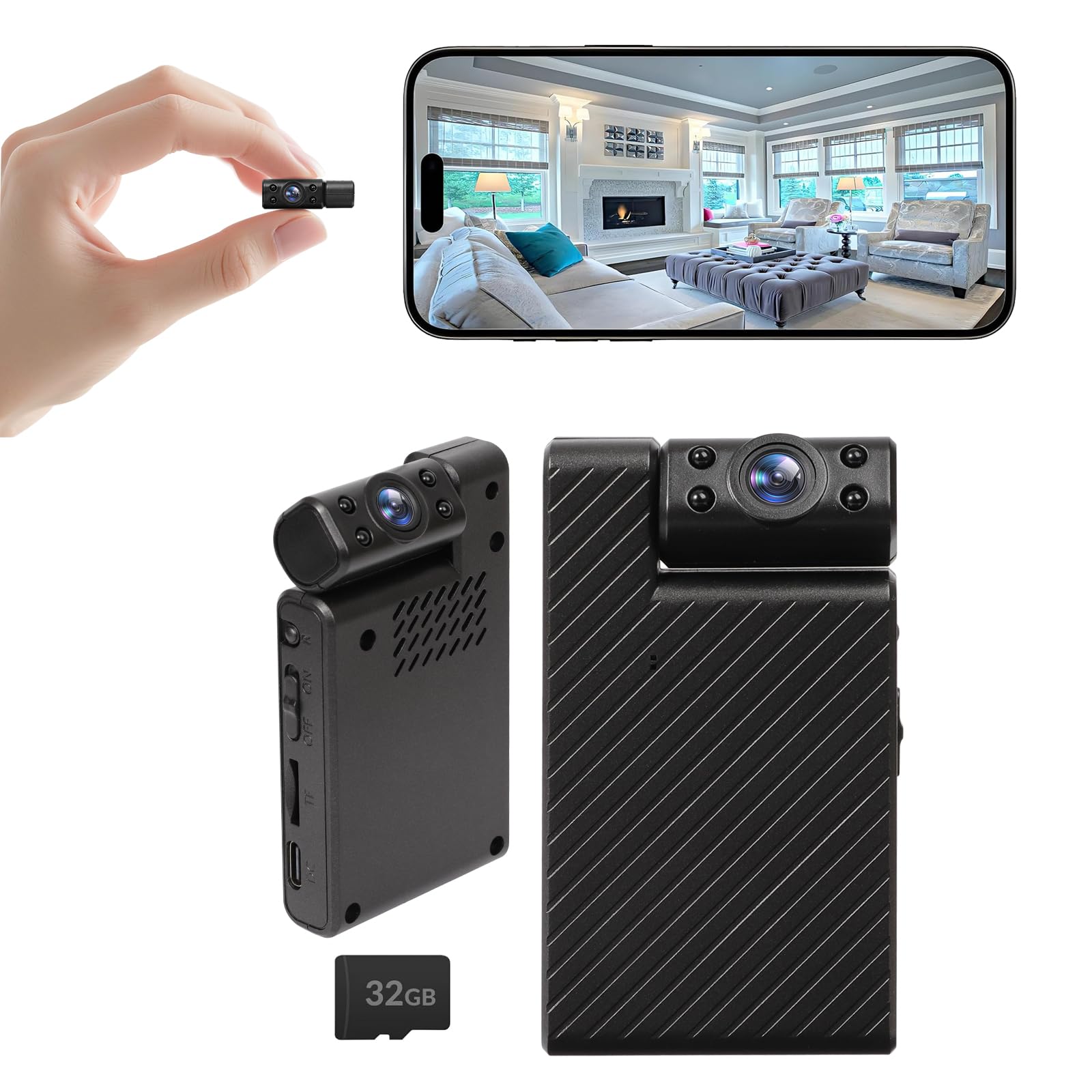 【新品未使用】micro camera Amazon.com : Mini Hidden Camera with 180° Rotating Lens – Ultra HD