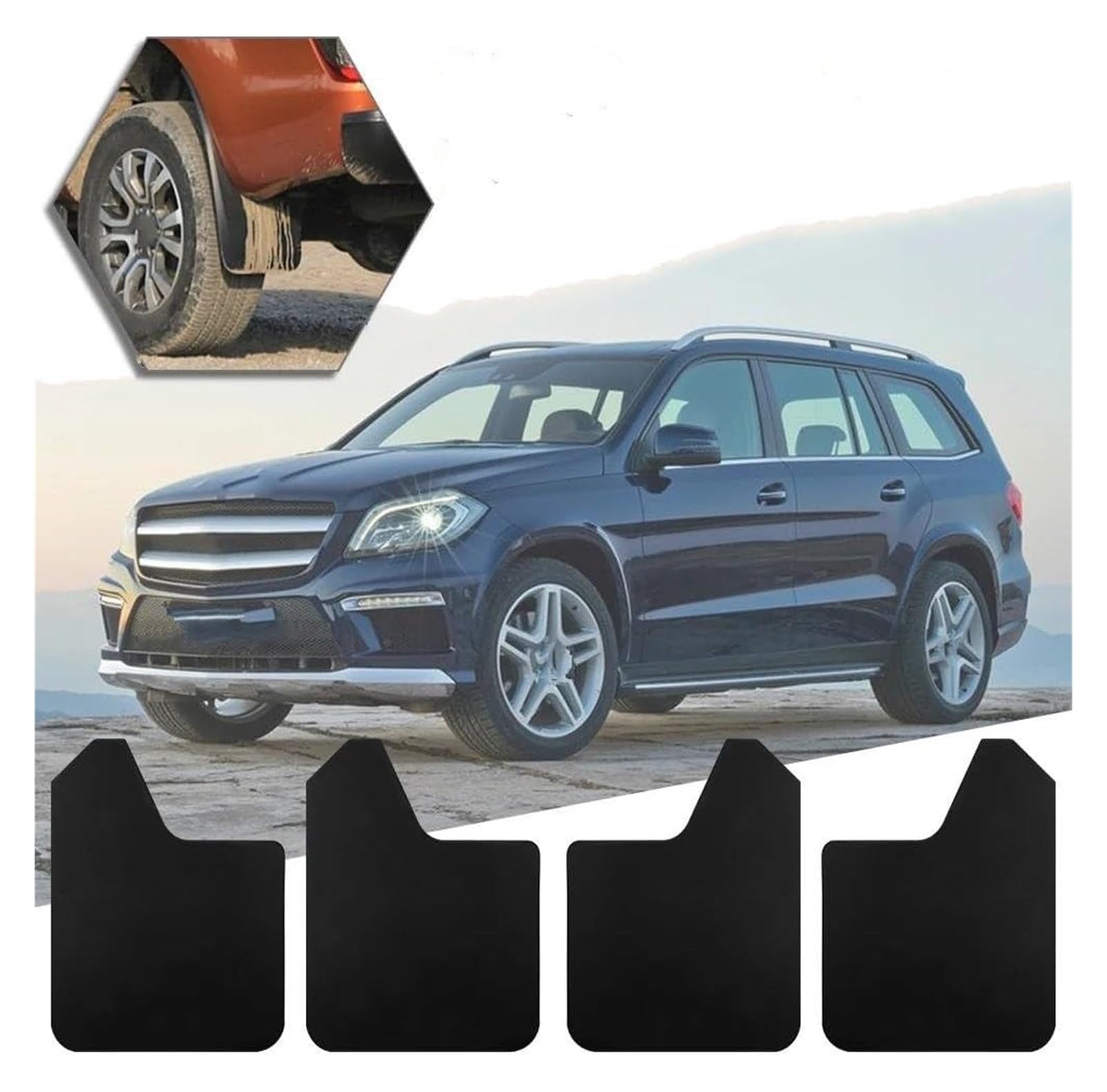 Für Auto SUV Pickup Va Vorne Hinten Kotflügel Schmutzfänger Spritzschutz Universal Mehrzweck 4 Stücke Vordere Und Hintere Kotflügel
