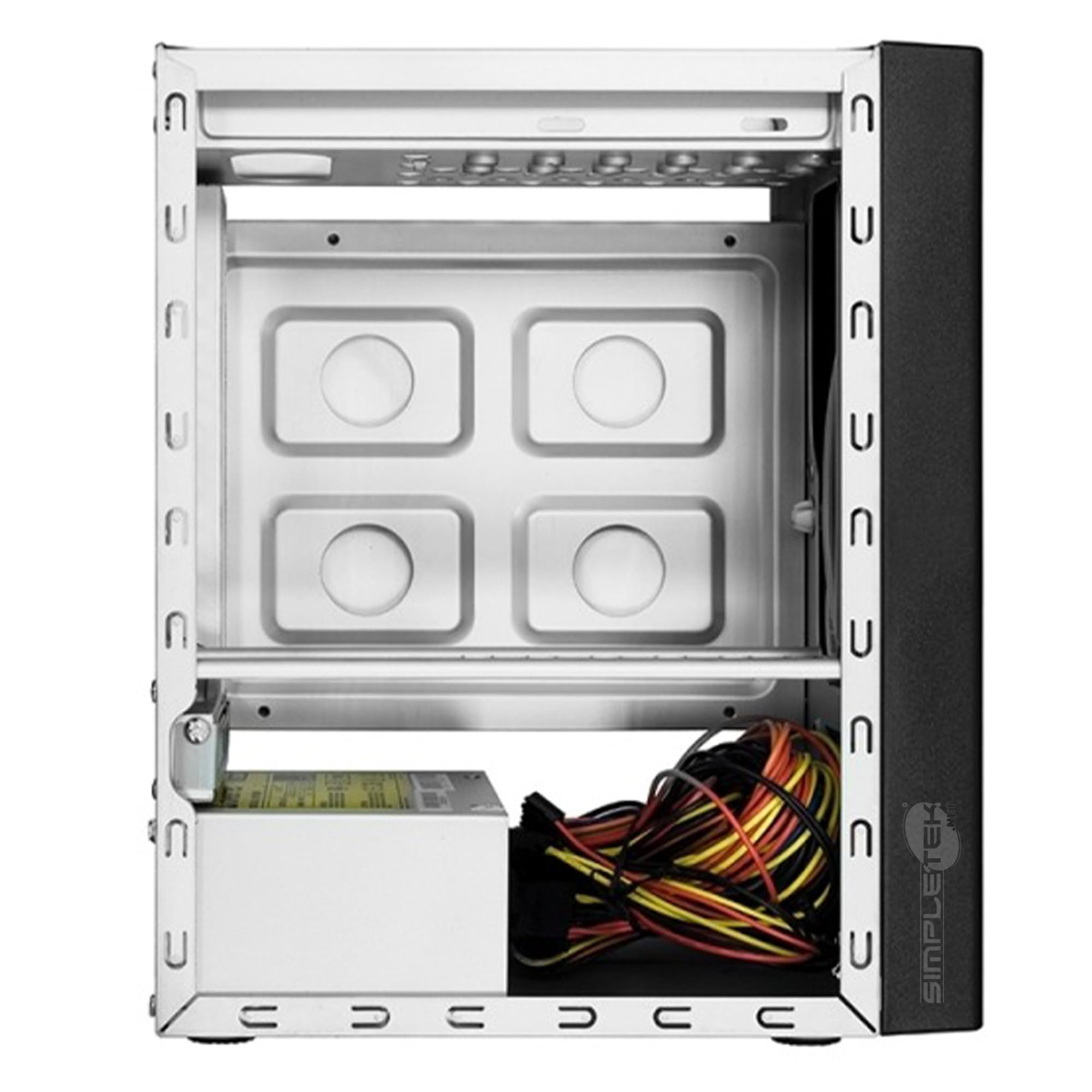 SIMPLETEK - Case PC BT-02B-U3 Mini Tower SFF SFX ITX | 2x USB 3.0 + Audio Frontali | Slot Ventole 80mm + 2x 60mm + 3,5" + 5,25" + 2,5" + PCI | Alimentatore PSU 350W Incluso (Ricondizionato)