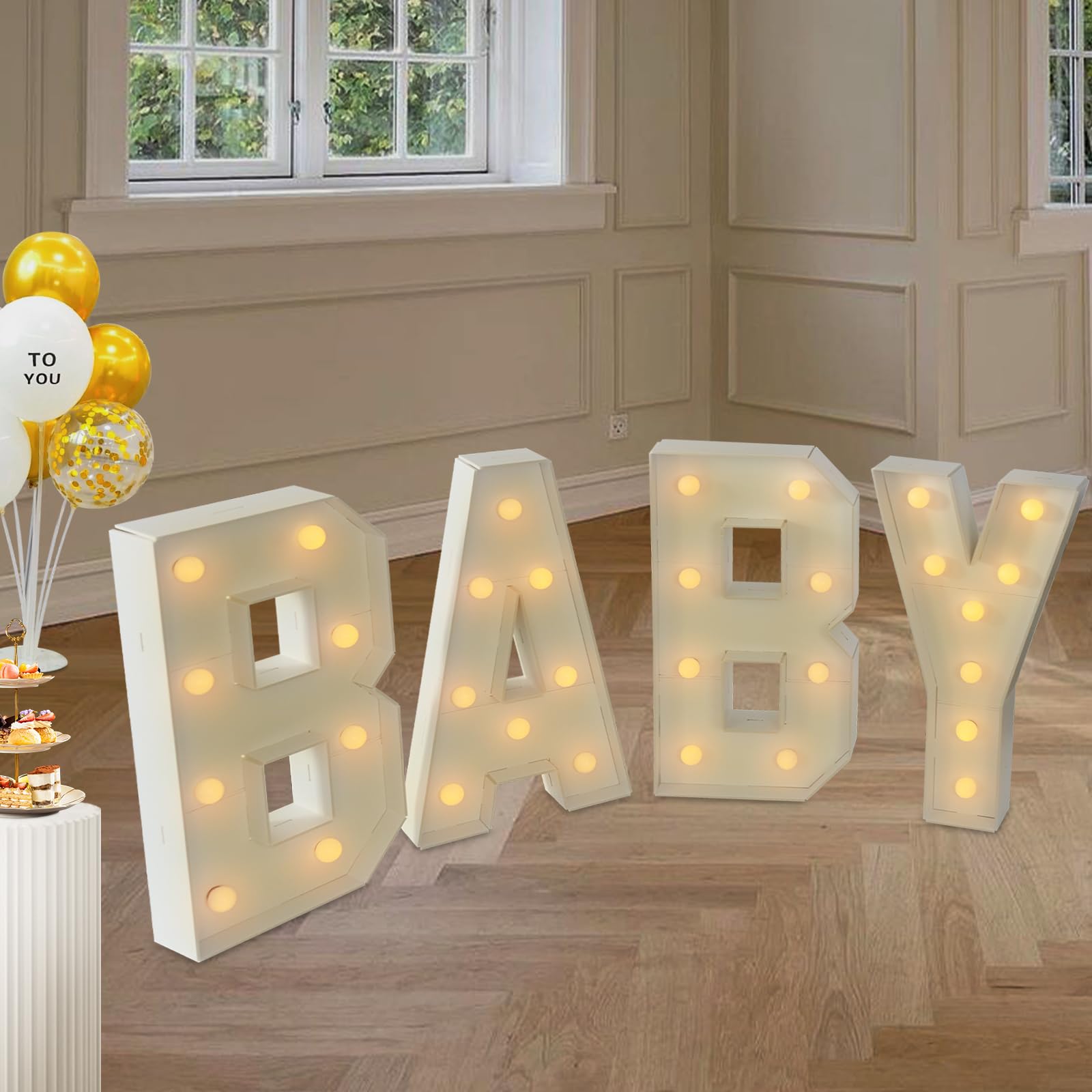 Letras LED con letras luminosas, letras, lámpara de habitación infantil, letras luminosas para cumpleaños de bebé y baby showers