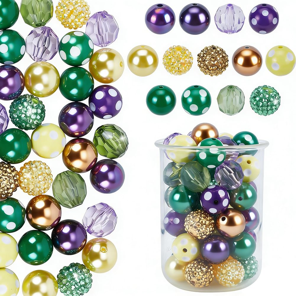 Perles de 20 mm colorées pour guirlande et customisation de stylo ou sac | 50 pièces