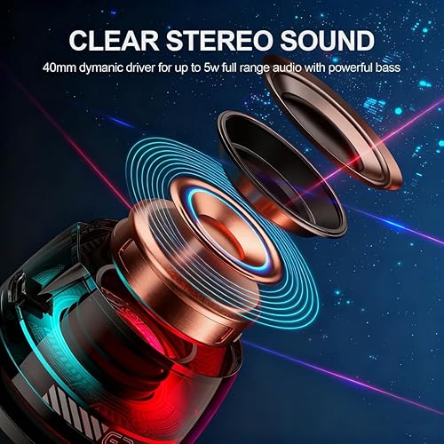 Miniatura 6 de Altavoces Bluetooth portátiles inalámbricos Soporte magnético para teléfono para PC iPhone Android, pequeño altavoz portátil con RGB para camping,