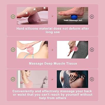 Manual Massage Ball Set, 2 PCS Deep Tissue Trigger Point Massage Myofascial Release Balls, Silicone Physical Therapy Balls, Massage Therapy Tools for Deep Muscles, Sore Muscles, Muscle Knots (Blue)